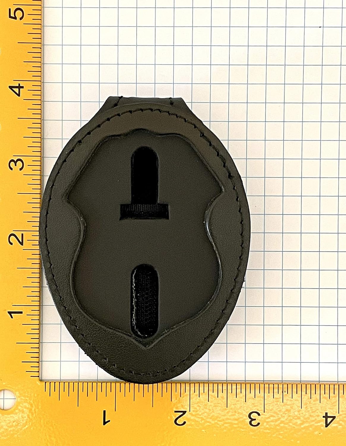 Perfect Fit Shield Wallets ATF Clip On Badge Holder with Neck Chain Black Leather