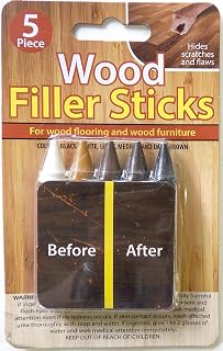 Dependable Industries inc. Essentials Wood Filler Sticks 5 Pack Hides Repairs Scratches and Flaws on Floors and Furniture Wax Sticks