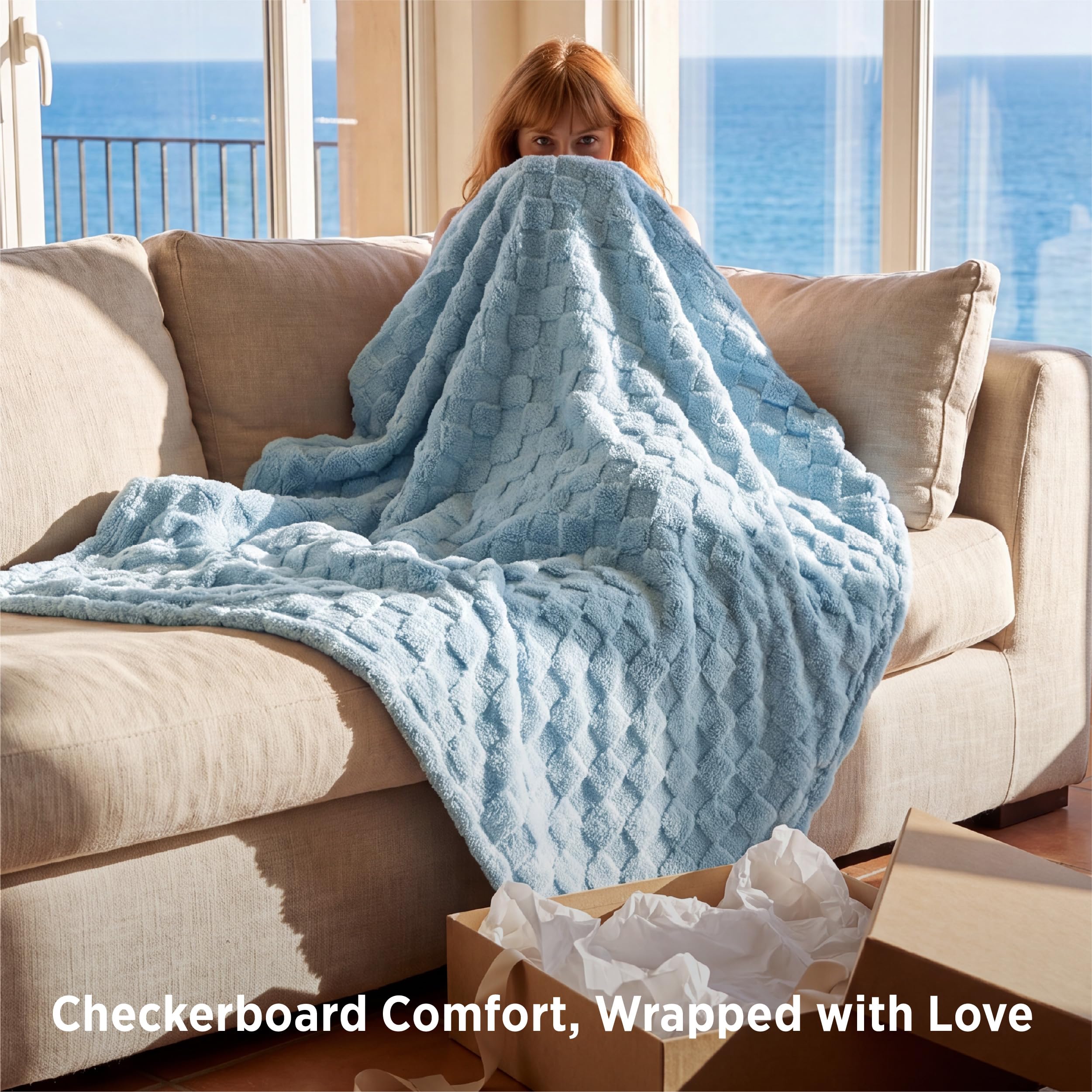 Amazon.com: Bedsure Checkered Soft Cozy Throw Blanket for Couch