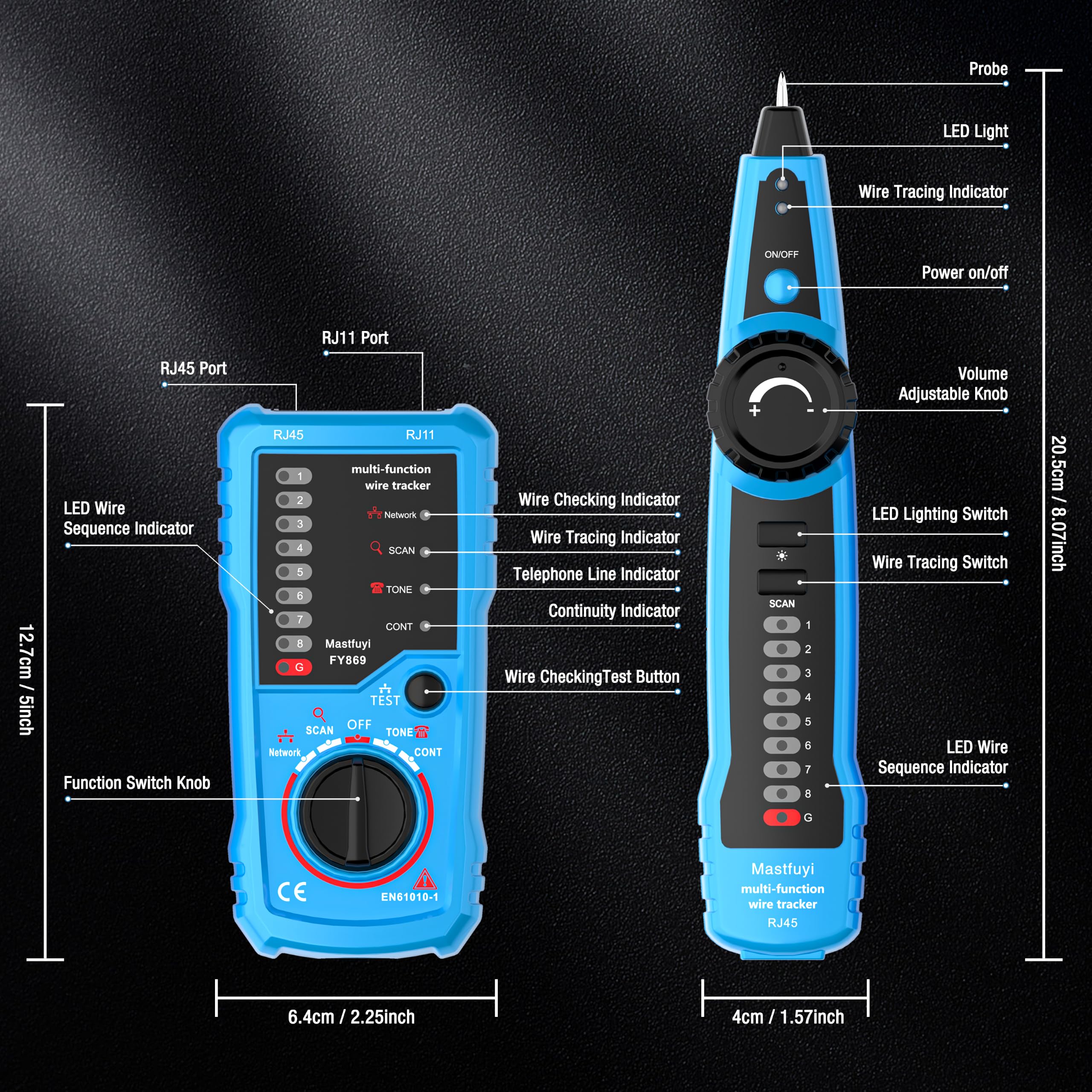 Network Cable Tester Kit - Trace & Test Cables -8 Network Cable Tester Kit - Trace & Test Cables -8