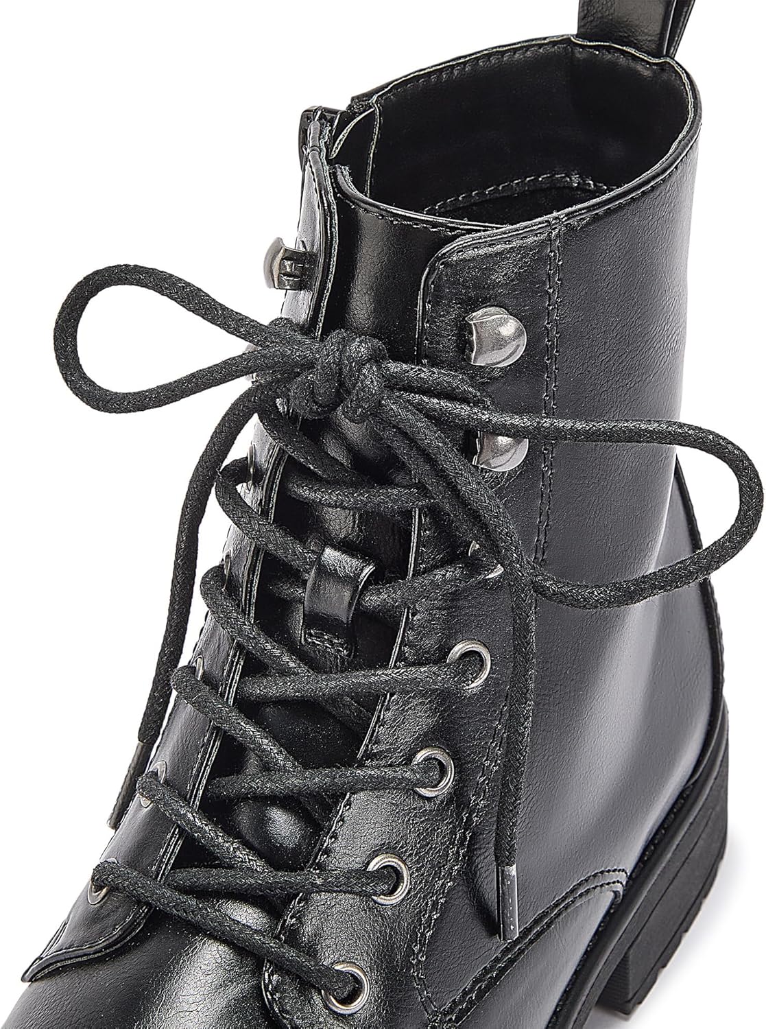 LISYIIZ Women's Ankle Combat Boots Lace Up Booties with Side Zipper Low Heel Fashion Combat Booties for Fall Winter Casual Wear - Image 5