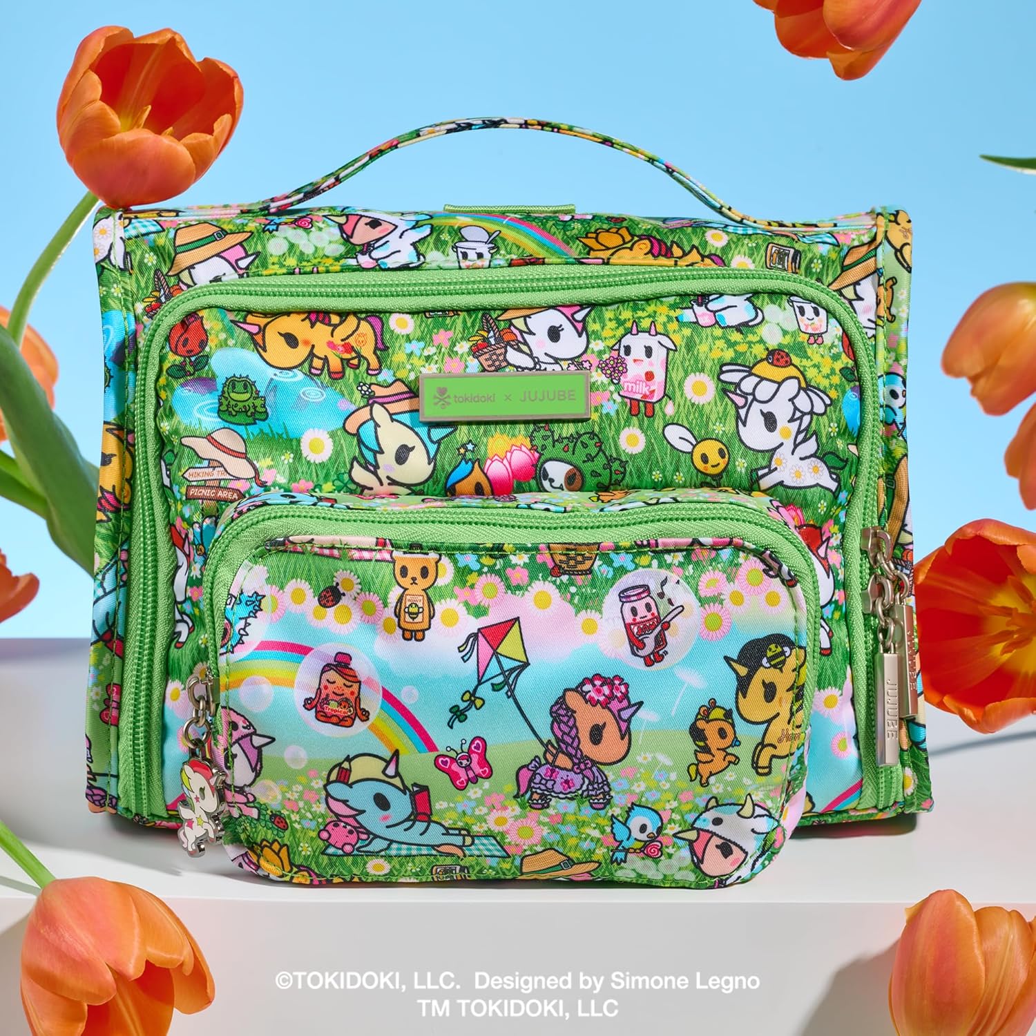 JuJuBe Tokidoki Crossbody to Backpack Convertible Purse, Small Messenger Bag with Adjustable Strap, Mini Handbag w/Multi Pockets