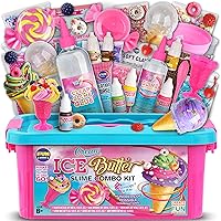 FunKidz Butter Slime Kit for Girls 8-12: Ice Cream Slime Making Kit with Scents, Charms, Molds & Storage - Perfect Birthday Gift