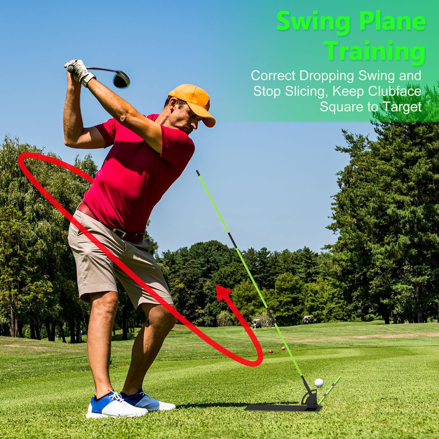 Golf Alignment Sticks - Golf Sticks Alignment Holder Plate, Golf Alignment Rods Aid for Aiming, Putting, Full Swing Trainer, Posture Corrector Golf Training aid