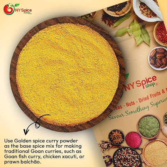 NY Spice Shop Golden Masala Seasoning - 8 Ounce Yellow Curry Powder - Ground Curry Powder Perfect for Curry Seasoning Paste & Curry Sauce - Bulk Powder Spice Blend for Indian Cooking