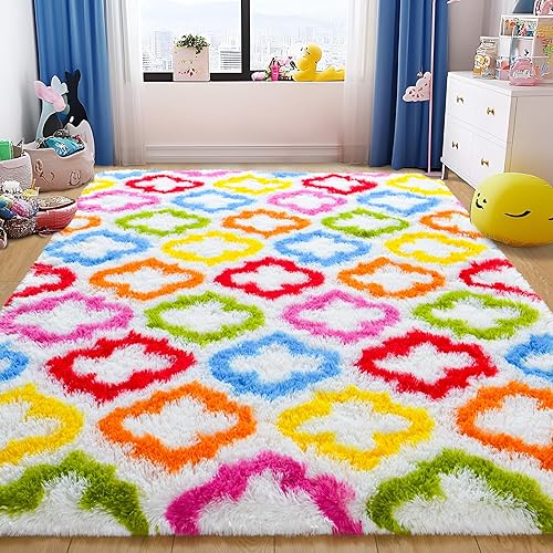 Miniatura 171 de Tepook - Alfombra súper suave y peluda para dormitorio, alfombras modernas peludas para niños para sala de estar, alfombra de felpa