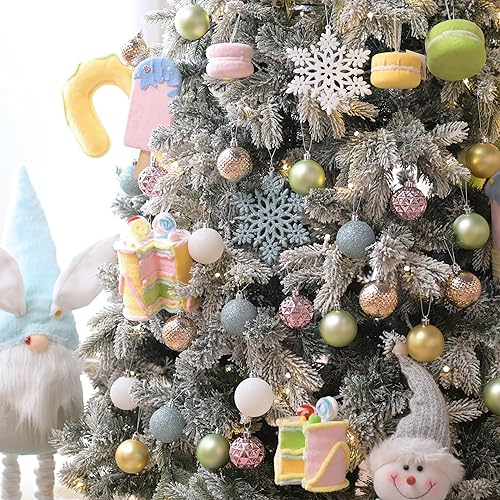 Miniatura 105 de Valery Madelyn Juego de adornos decorativos para árbol de Navidad para otoño, Halloween, 50 unidades de 2.36 pulgadas, rojo, verde y dorado