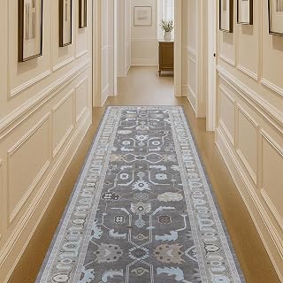 Fame Living Faded Oushak Rug, Turkish Vintage Floral Pastel Large Oversized Area Rugs for Living Room Dining Bedroom Kitchen Bathroom Nursery (854BB, 2'5" x 6'5")
