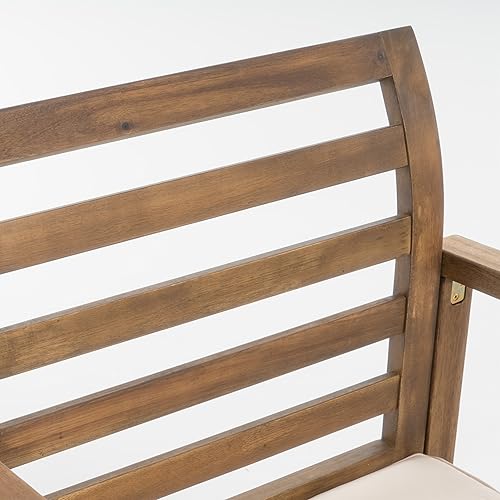 Miniatura 4 de Christopher Knight Home Emilano - Sillas de madera de acacia para exteriores, juego de 2 piezas, teñido natural  blanco