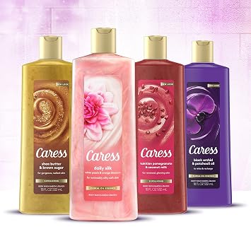Caress Hydrating Body Wash with Pump For Noticeably Silky Soft Skin Daily Silk Extract and Floral Oil Essence 25.4 oz