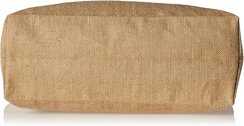 Vista 4 de Party Spin Color natural ecológico del bolso de compras de la playa del totalizador del yute de la arpillera (24" x 19" x 6")