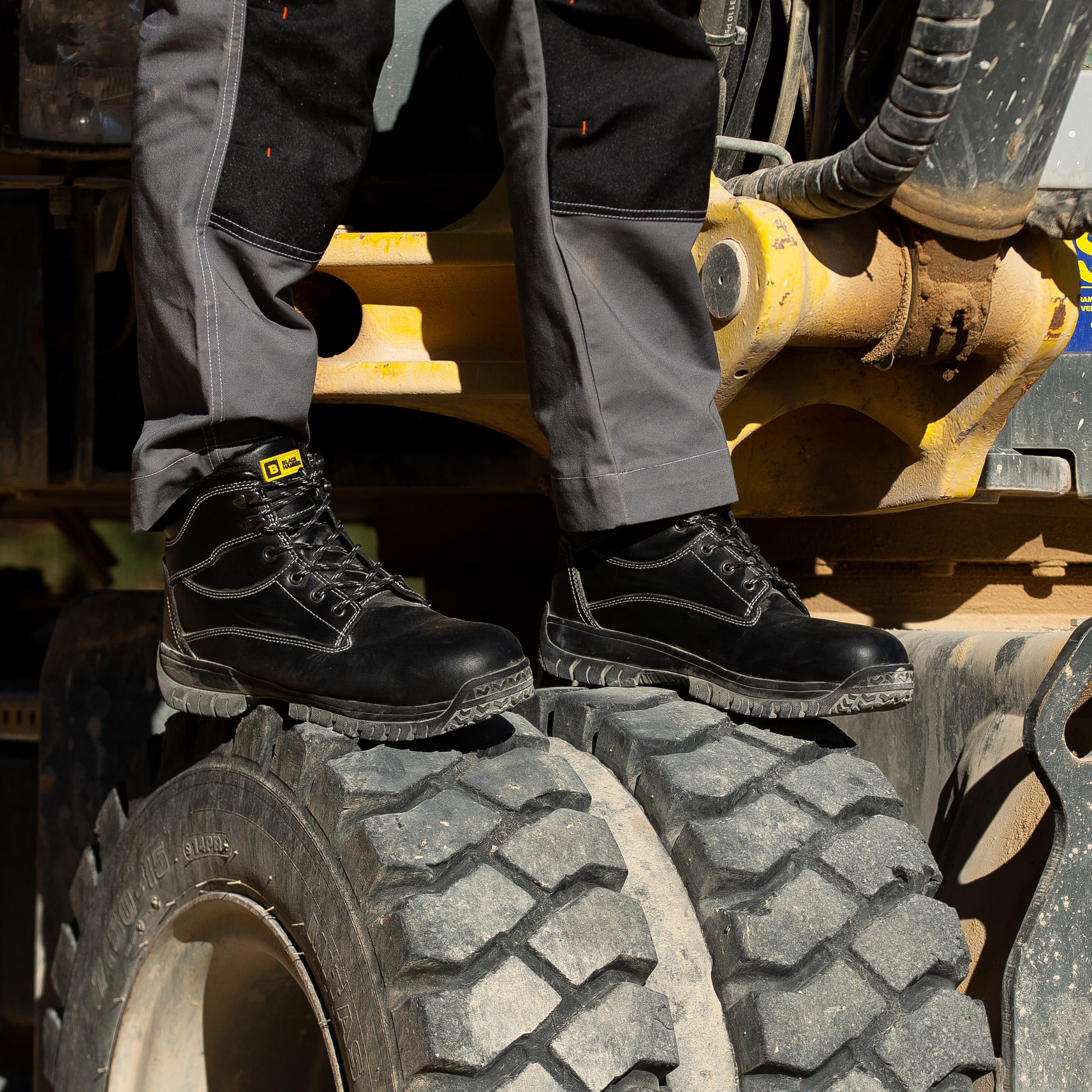 Black Hammer Botas de seguridad para hombre, botas de trabajo duraderas, perfectas para construcción y uso industrial Max
