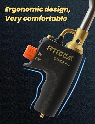 Miniatura 5 de Cabezal de antorcha de propano de alta intensidad, antorcha de arranque de gatillo GJ-4000 Cabezal de antorcha de gas MAPPpropano en culinaria,
