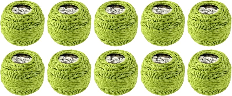 Linha de algodão perolado DMC, tamanho 8, Light Parrot Green