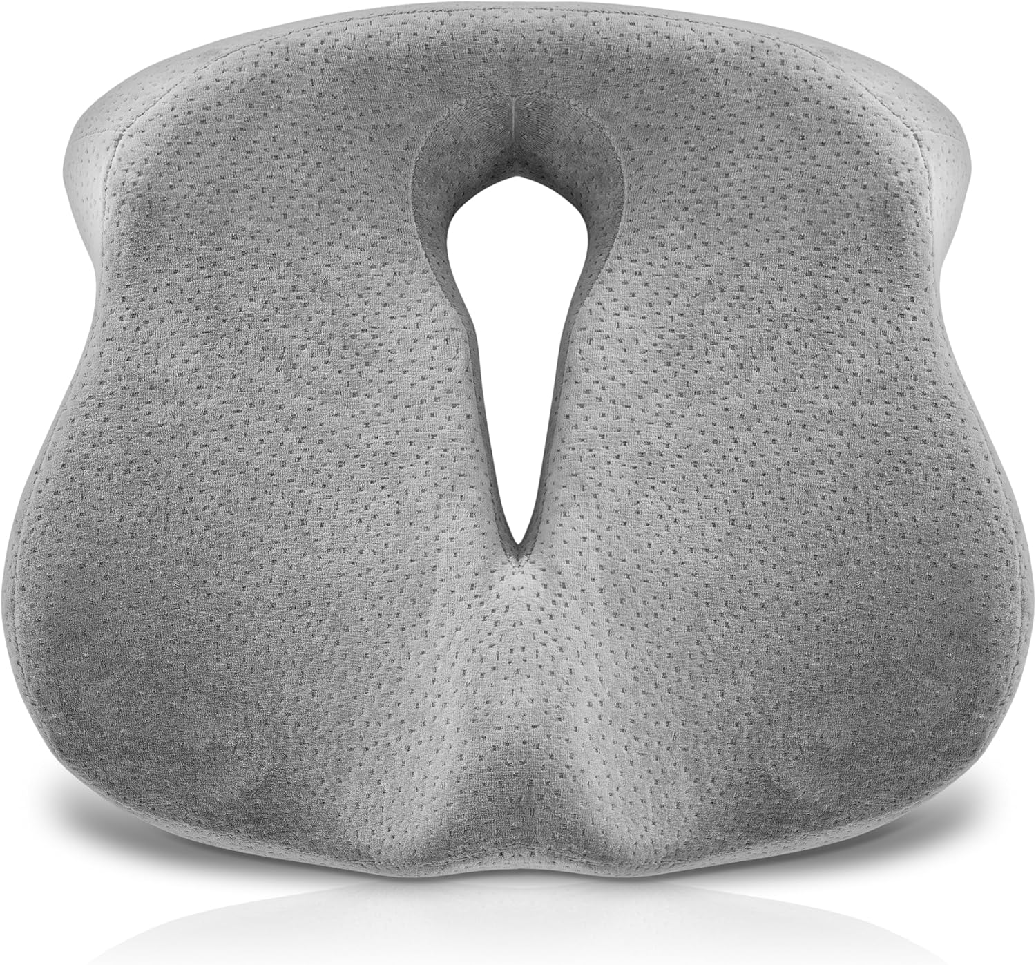 Large Memory Foam Seat Cushion for Tailbone, Coccyx & Pressure Relief – Ergonomic Cushion for Office Chair, Car, Home & Wheelchair – Ultimate Comfort for Long Sitting Hours – Grey (Unisex)