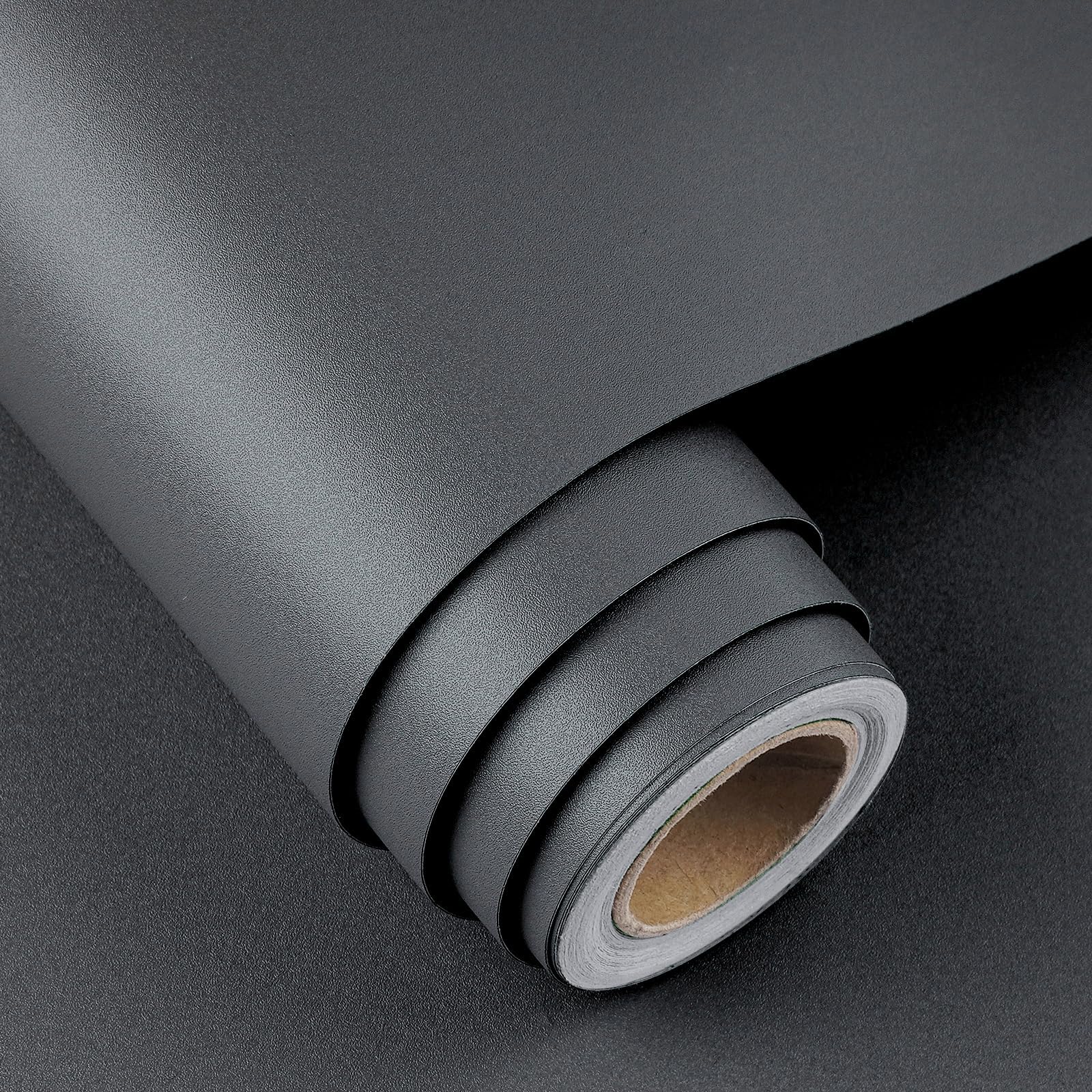 Papier peint gris foncé imperméable et amovible pour cuisine et bain