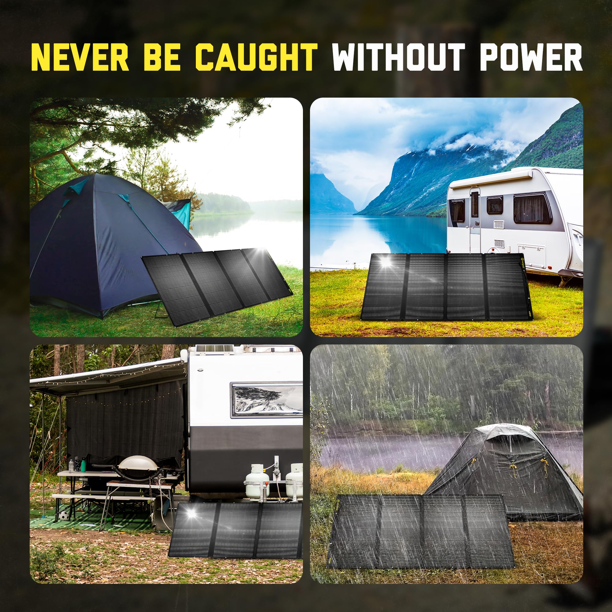 Amazon | SunJack 400W 折りたたみ式ソーラーパネル充電器 48V