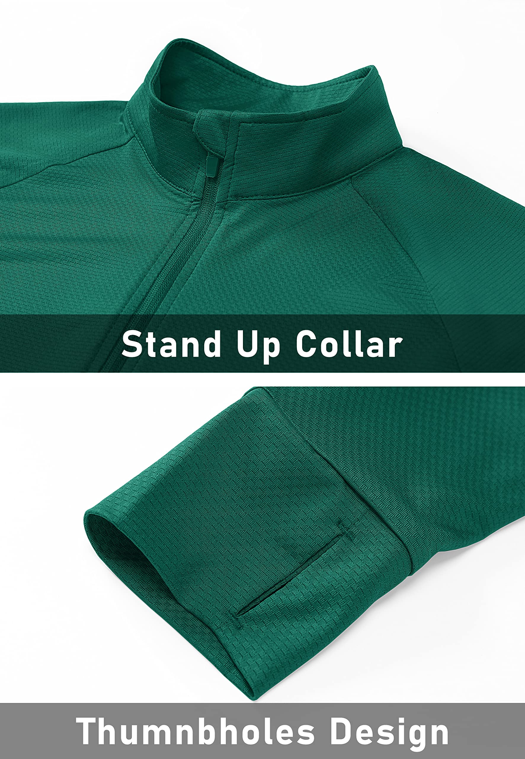 Vestes d'entraînement légères et athlétiques à fermeture éclair pour femme, protection UV UPF 50+, chemise à manches longues - 3