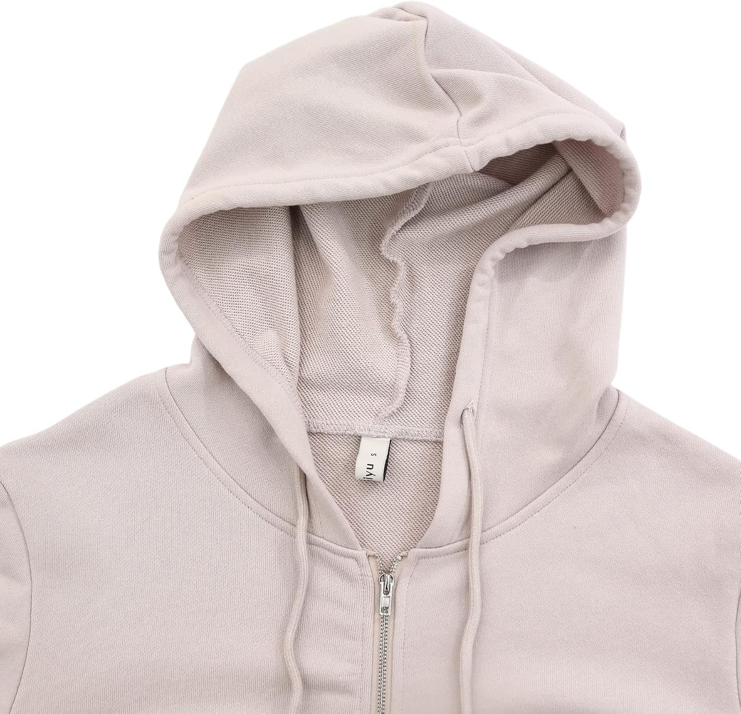 Amazhiyu Women's Cropped Zip up Hoodie Long Sleeves with Drawstring Hooded Cotton Crop Tops - Image 3