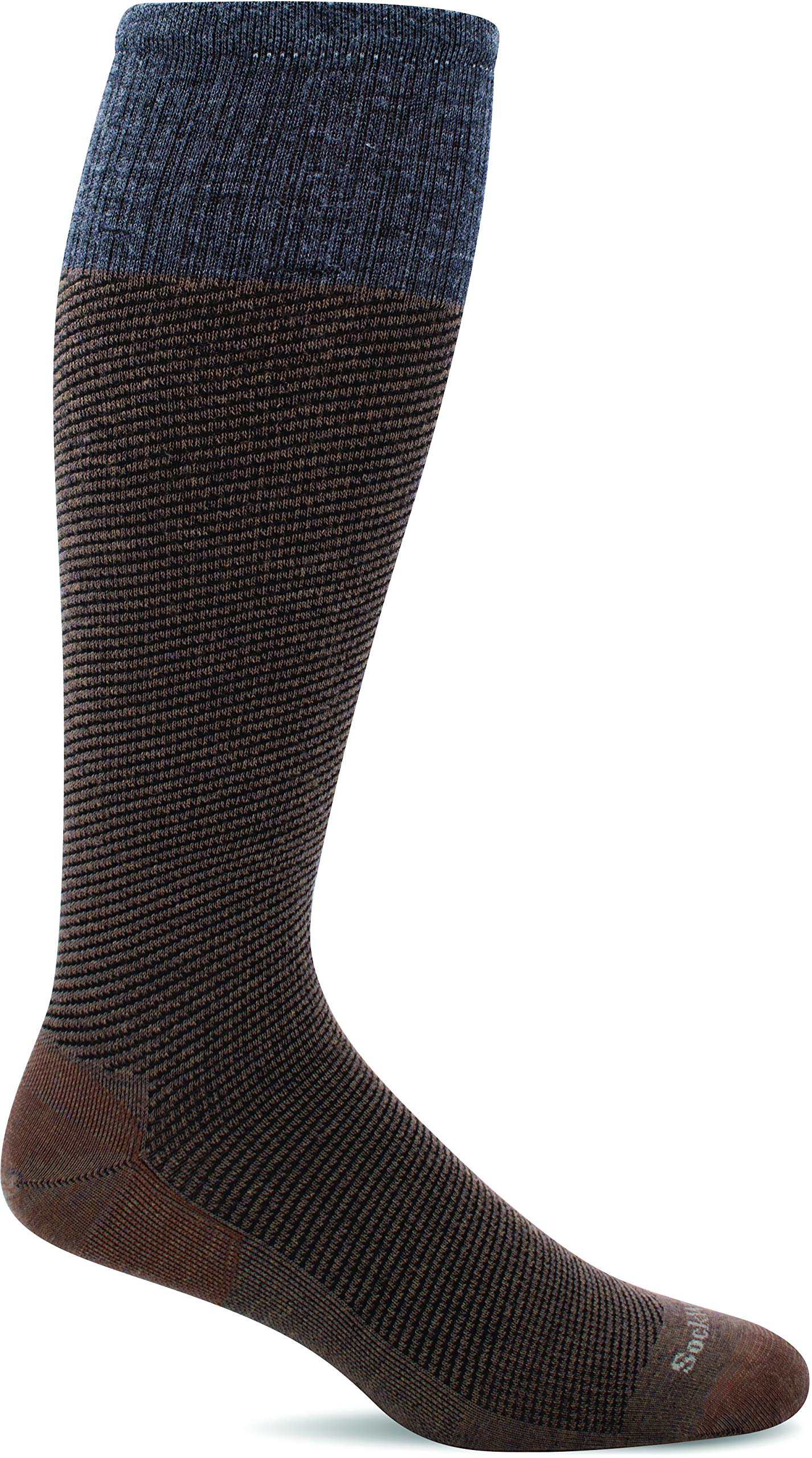 Sockwell Men's Bart Moderate Graduated Compression Sock, Bark - L/XL