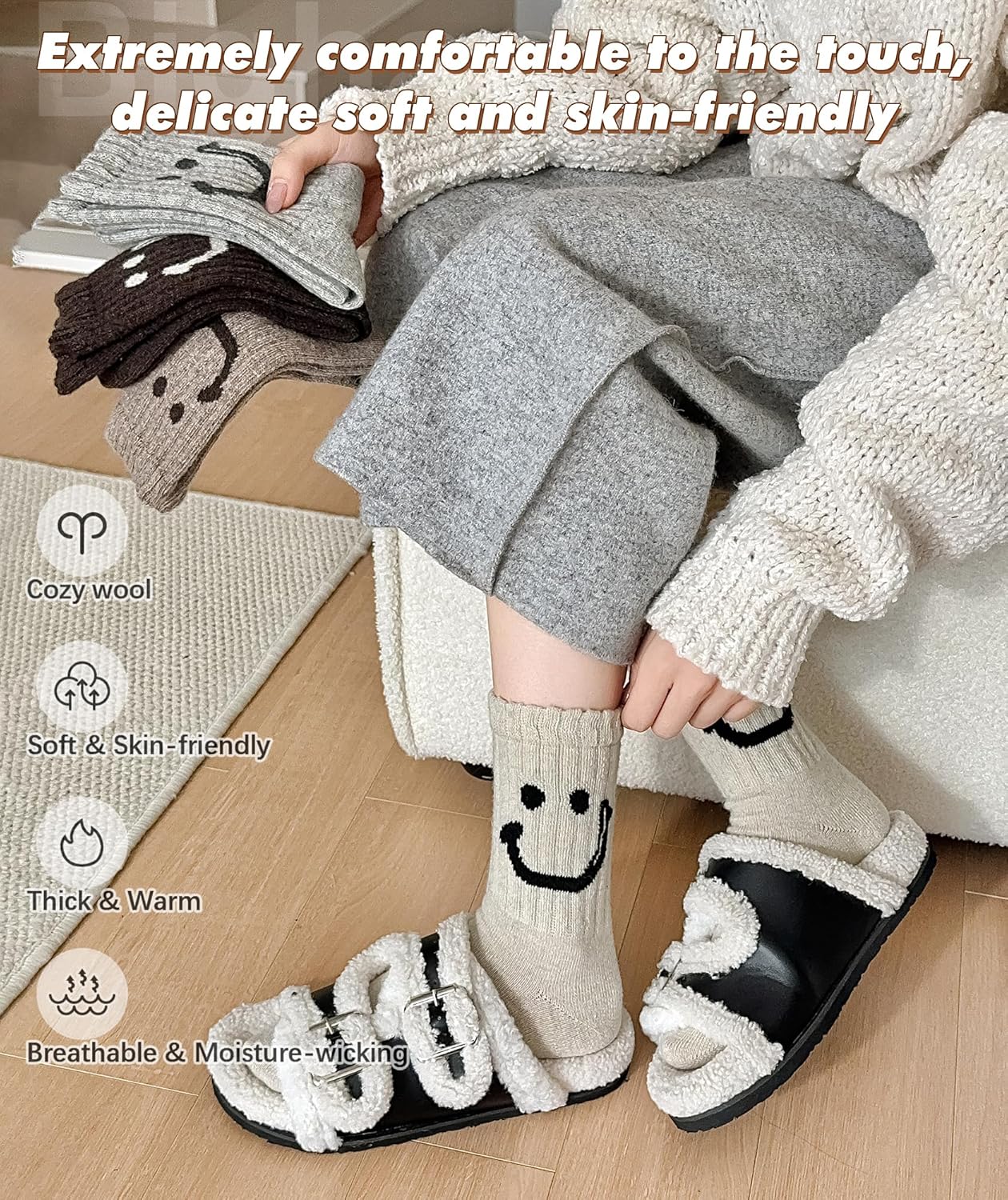IIG Winter Warm Wool Socks for Women Original Design Trendy Boot Socks Ideal Gift - Image 5