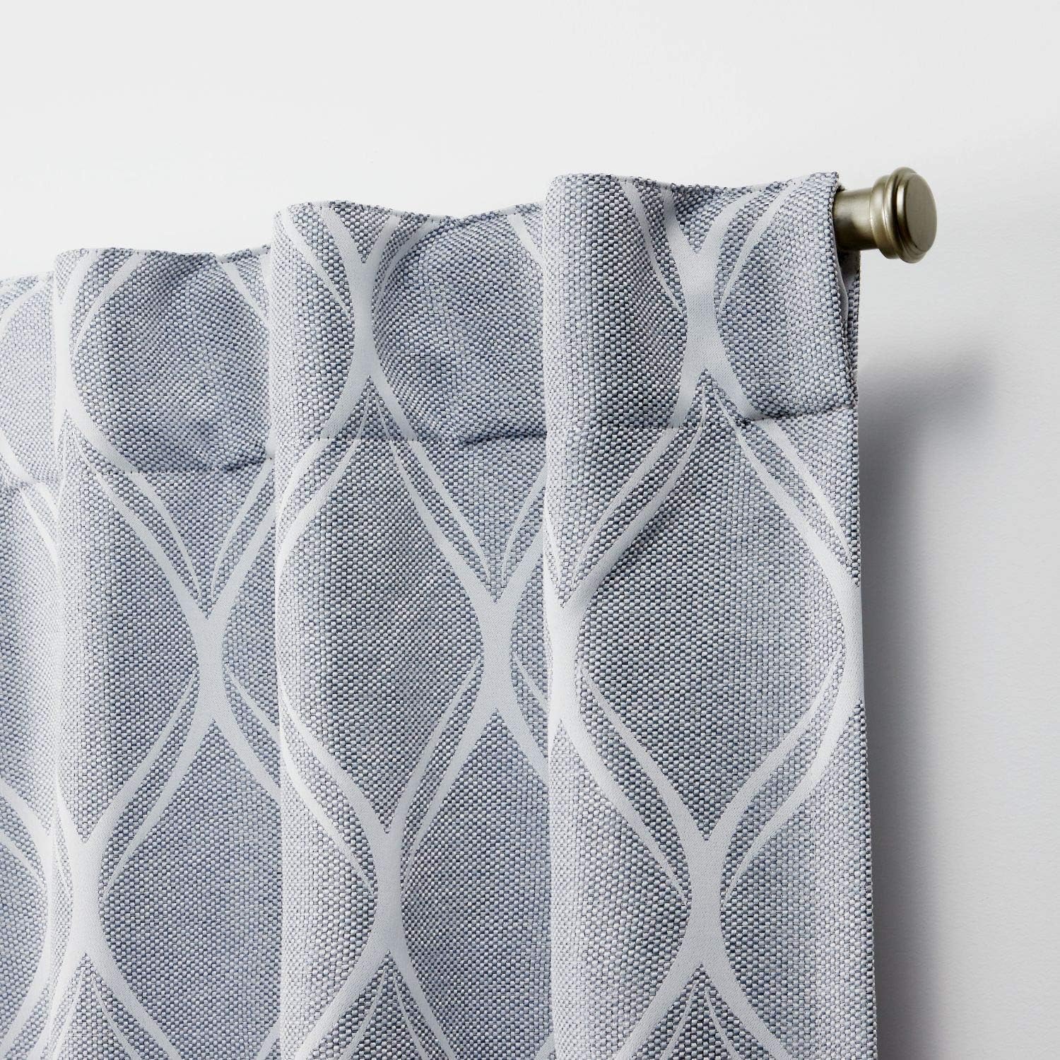 NICOLE MILLER NEW YORK Circuit Room Darkening Blackout Hidden Tab/Rod Pocket Top Curtain Panel Pair, 52"x96", Chambray Blue