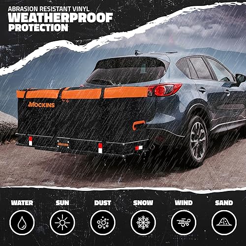 Miniatura 5 de Mockins Bolsa de carga de enganche de remolque de 16 pies cúbicos para portador de enganche  58 x 24 x 20 pulgadas, resistente al agua, resistente