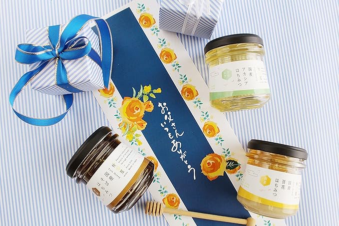 Amazon 父の日 国産 はちみつ ギフトセット 蜂蜜 プレゼント プチギフト 御祝 秋田屋本店 ハチミツ ギフト セット 百花 アカシア そば 各100g 株式会社 秋田屋本店 はちみつ 通販