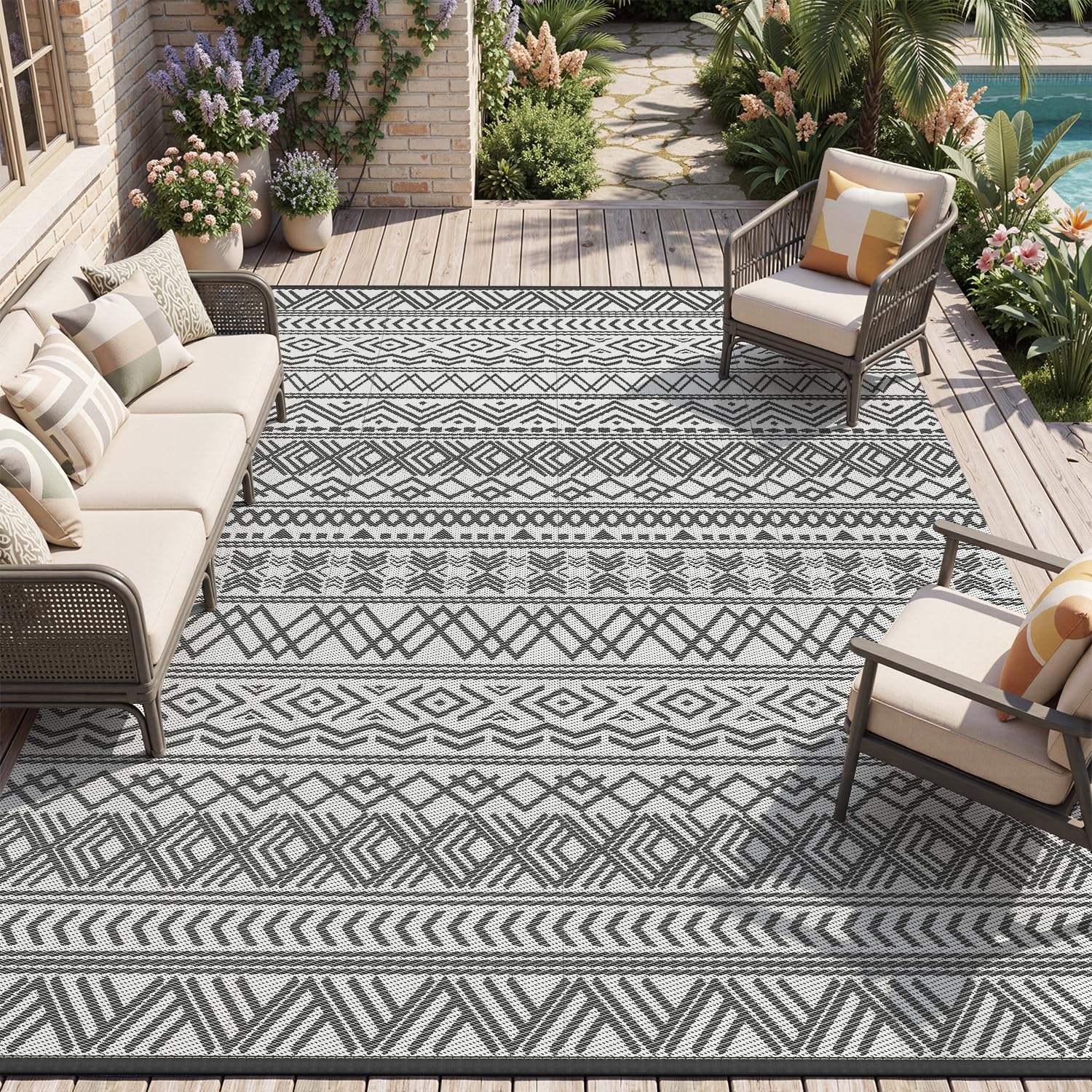 5 Best Outdoor Rugs for Patio Living in 2026 2 MontVoo Outdoor Rug Carpet Waterproof 5x8 Outdoor Patio Rug Mat Reverisble Plast — product photo