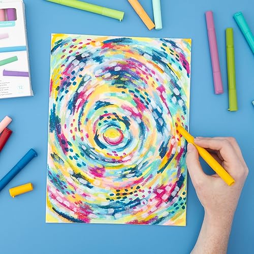 Vista 8 de We R Memory Keepers Bolígrafos de dibujo de pigmentos, joya, 12 piezas, suministros de pintura, dibujo, manualidades, bolígrafos de dibujo