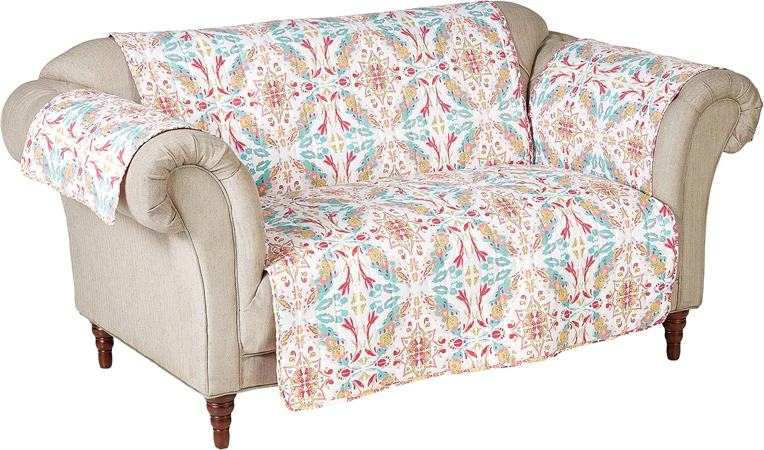 Greenland Home Joanna's Garden Slipcover, Loveseat, White
