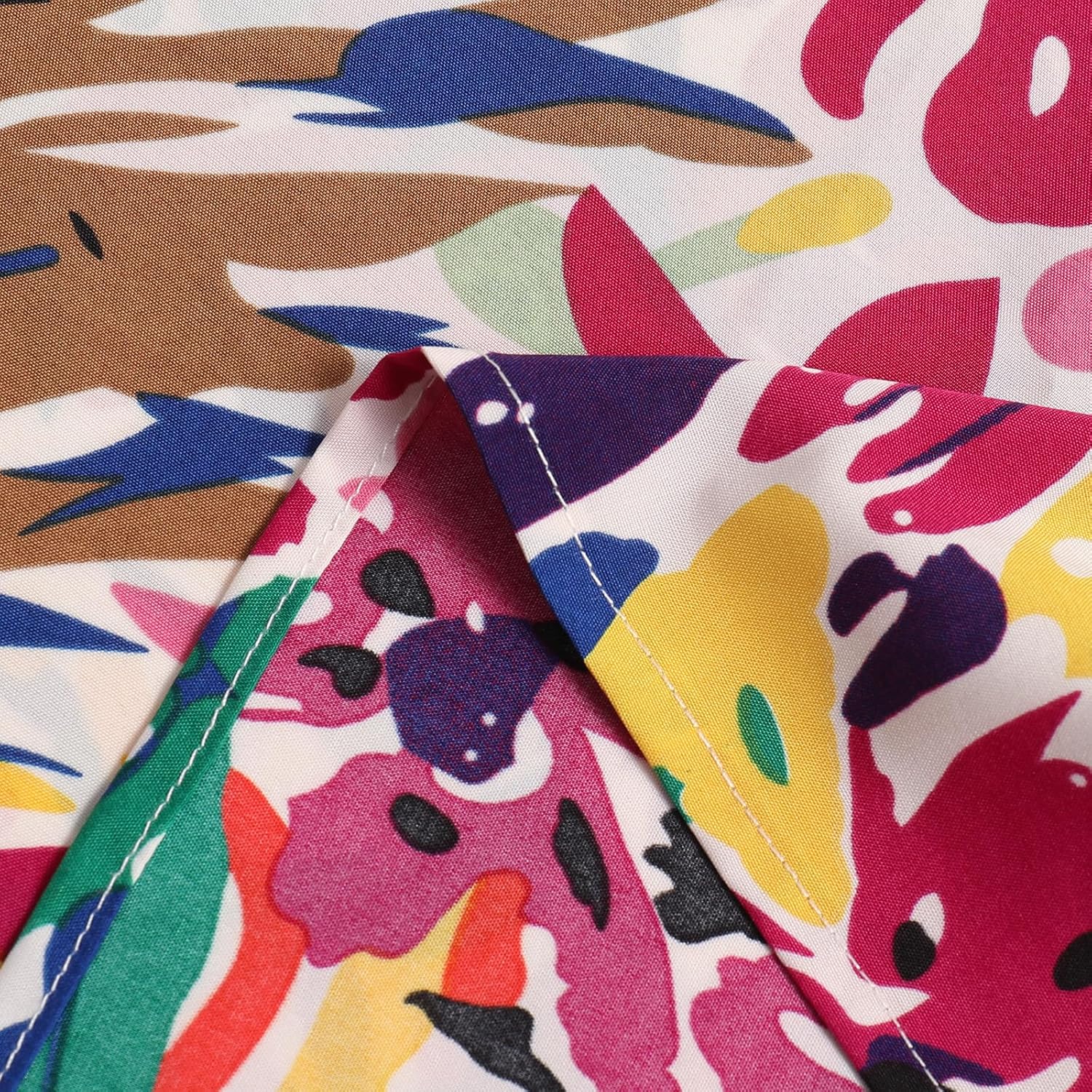 Women's High-Waisted Printed Skirt Spring Summer Autumn Elastic Waist MIDI Casual Skirt