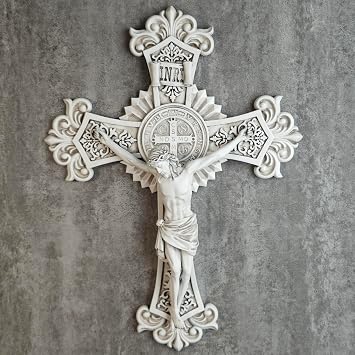 BC Catholic Saint Benedict Crucifix Wall Cross 12"H Jesus Christ Home Decor
