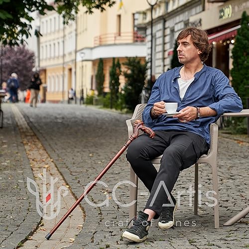 Miniatura 77 de Luxury Handmade Wooden Walking Cane – Premium Carved Solid Wood, Ergonomic Comfort Grip, Designer Canes for Men & Women, Elegant Fashionable Walking
