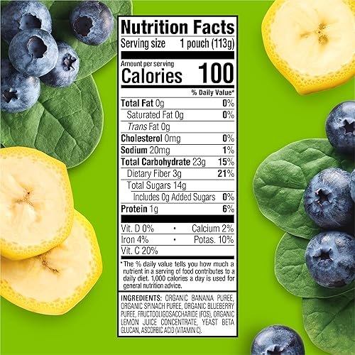 Miniatura 6 de Happy Tot Organics Super Bellies Etapa 4, plátanos orgánicos, espinacas y arándanos, bolsa de 4 onzas, 16 unidades