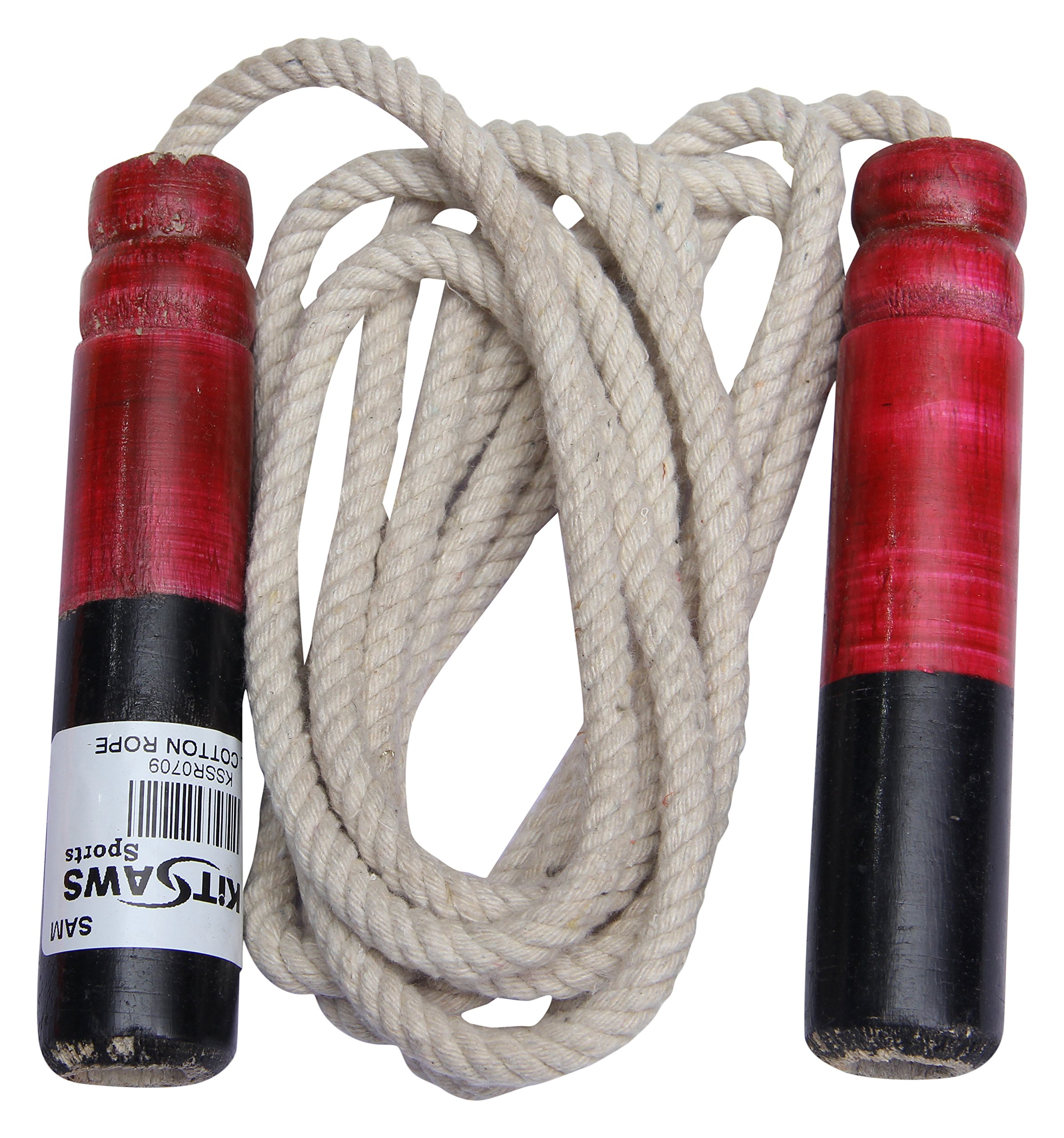 KITSAWS Sports Cotton Skipping Jumping Rope with Wooden Handles | for Fitness, Gym Training, Exercise, Warmup,Weightloss & Workout (B077DKMC2H) Amazon Price History, Amazon Price Tracker