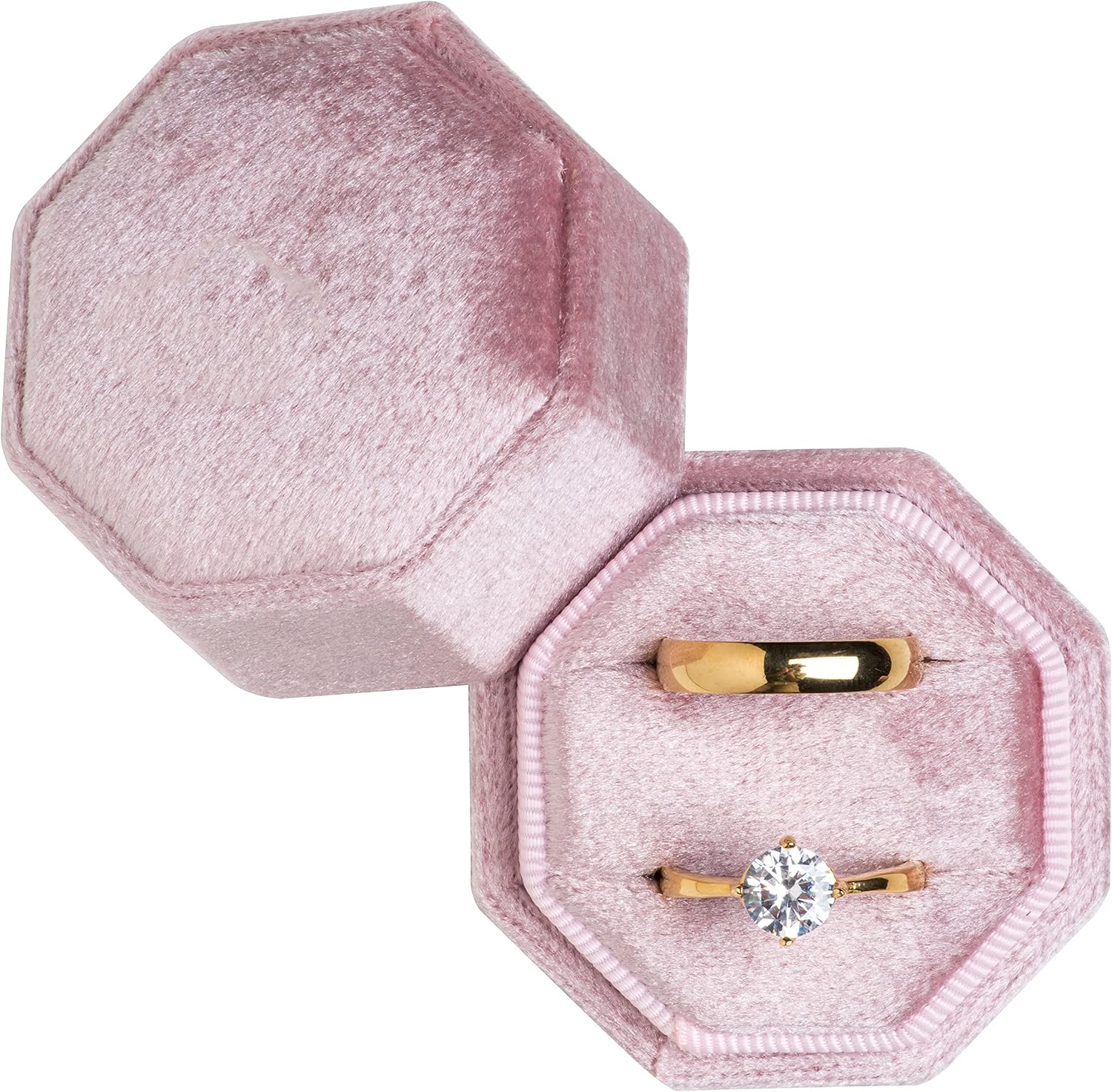 POKOFO Premium Velvet Ring Bearer Box for Proposal Engagement Wedding Ceremony - Image 3