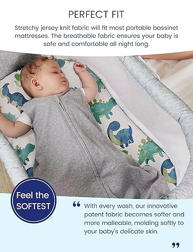 Miniatura 54 de TotAha Jungle Animal Cradle Sheets Fitted 18 x 36, Buttery Soft Bassinet Fitted Sheets 2 Pack Universal for Oval, Rectangle Hourglass Bassinet