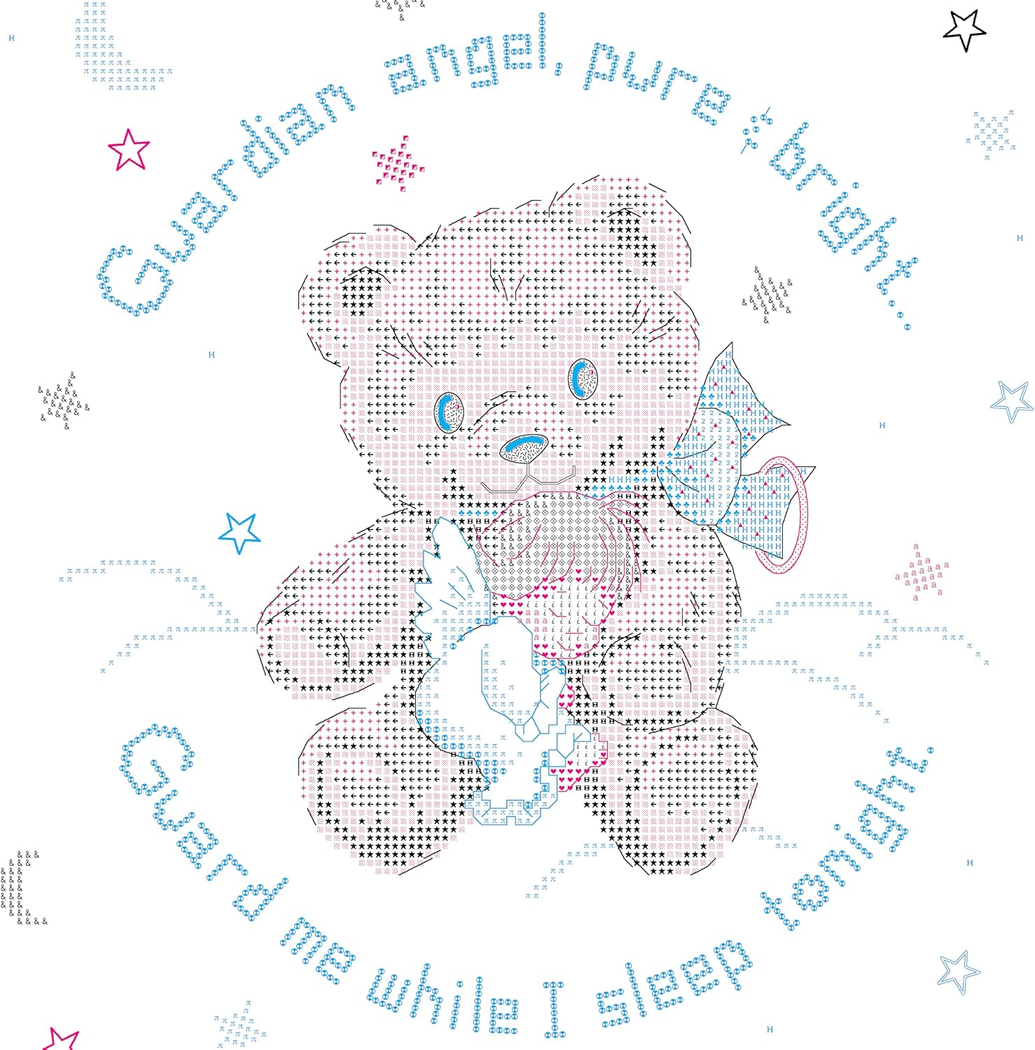 Dimensions Stamped Cross Stitch Cuddly Bear DIY Baby Quilt Kit, 34'' x 43''