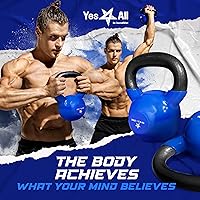 Vista 6 de Yes4All Pesa rusa, pesas rusas de hierro fundido con revestimiento de vinilo de 5-100 LB para entrenamiento de fuerza para ejercicios de gimnasio