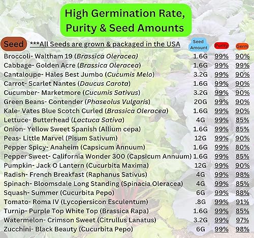 Miniatura 4 de 20 semillas de verduras y frutas para plantar tu equipo de jardín de semillas en el hogar al aire libre e interior. 11,600 semillas, 20 marcadores