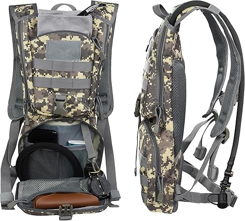 Miniatura 3 de MARCHWAY Tactical Molle - Mochila militar con paquete de hidratación, cámara de poliuretano termoplástico de 3 l, para ciclismo, senderismo, correr,