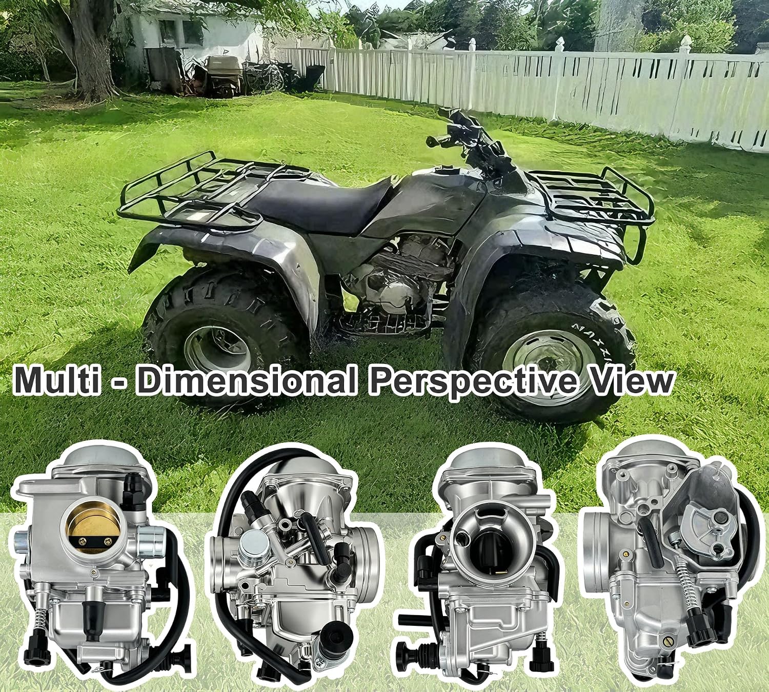 Carburetor for Honda 1986-2000 FourTrax 300 TRX300 TRX350, 1997-2004 Foreman 400 450, 2000-2006 Rancher 350, with Air Filter Oil Filter Spark Plug, Replace 16100-HM5-671 16100-HC4-013
