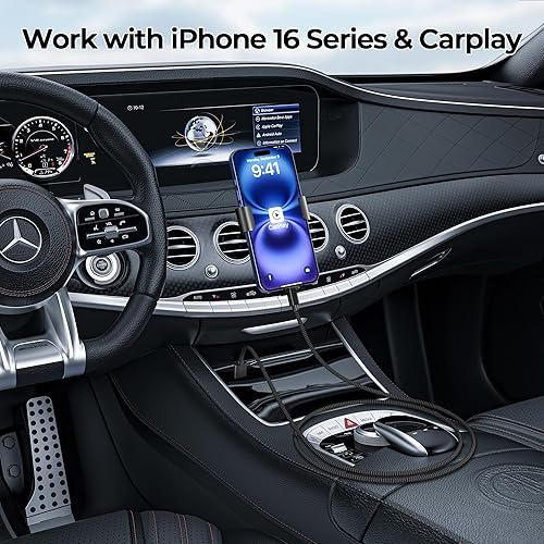 Miniatura 4 de Basesailor Paquete de 2 cables de carga USB tipo C de 10 pies, cable de carga de coche para iPhone 15 Pro Max Plus 2023, Samsung Galaxy S10 S10E 10E