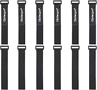 Vista 10 de Wisdompro - Paquete de 4 correas de gancho y bucle de 2 x 37 pulgadas, correas de sujeción reutilizables para cables, reutilizables, duraderas