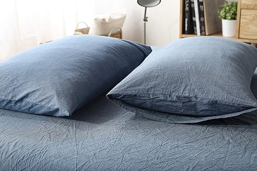 Miniatura 10 de F.Y.Dreams - Funda de edredón de 100% algodón lavado para manta con peso, 80 x 87pulgadas, con 8 lazos y cierre en el lado largo, color verde