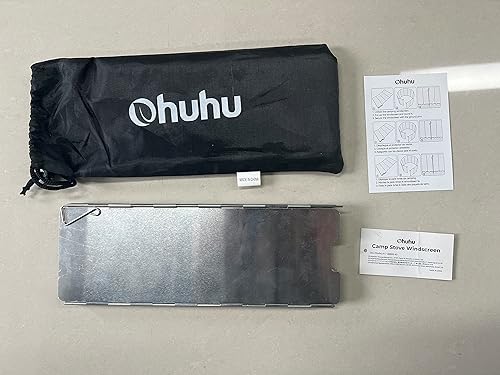 Miniatura 12 de Ohuhu - Parabrisas para estufa de campamento, pantalla de 81012 placas de aluminio plegable portátil para camping, parabrisas, pantalla de viento