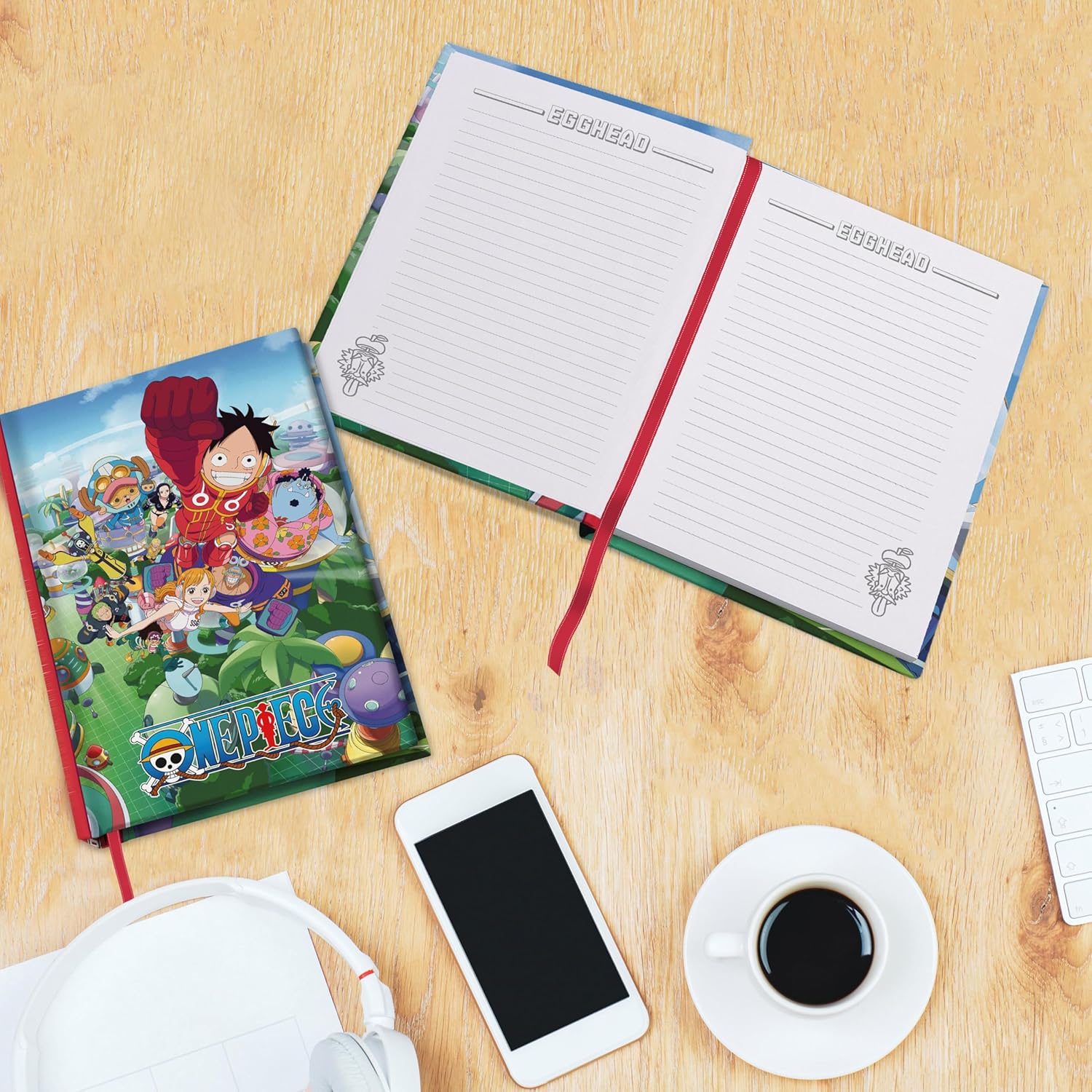 ABYSTYLE ONE PIECE Egghead A5 Notebook - Official Merchandise - A5 Size - Hardcover - Ruled Pages - Futuristic Arc Design