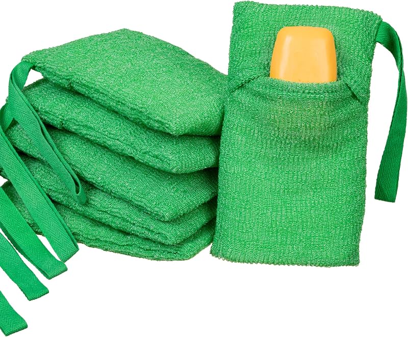 Antimbee Buchas de malha para sabonete verde-escuro, pacote com 6
