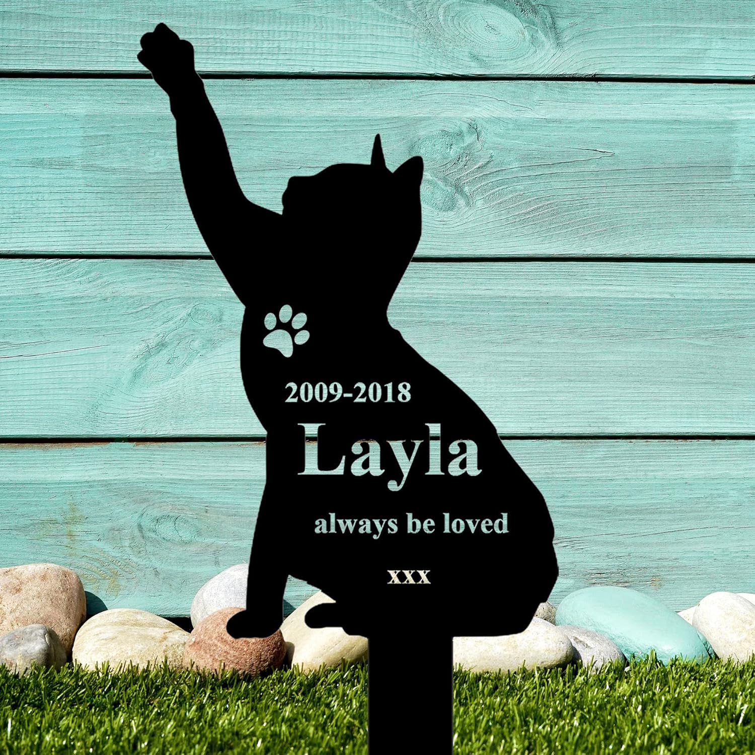 Cat Memorial Grave Stake Cat Burial Stake Personalized Cat Memorial Sign Cat Grave Markers Outdoor Pet Grave Markers Cat Loss Gift 18inch